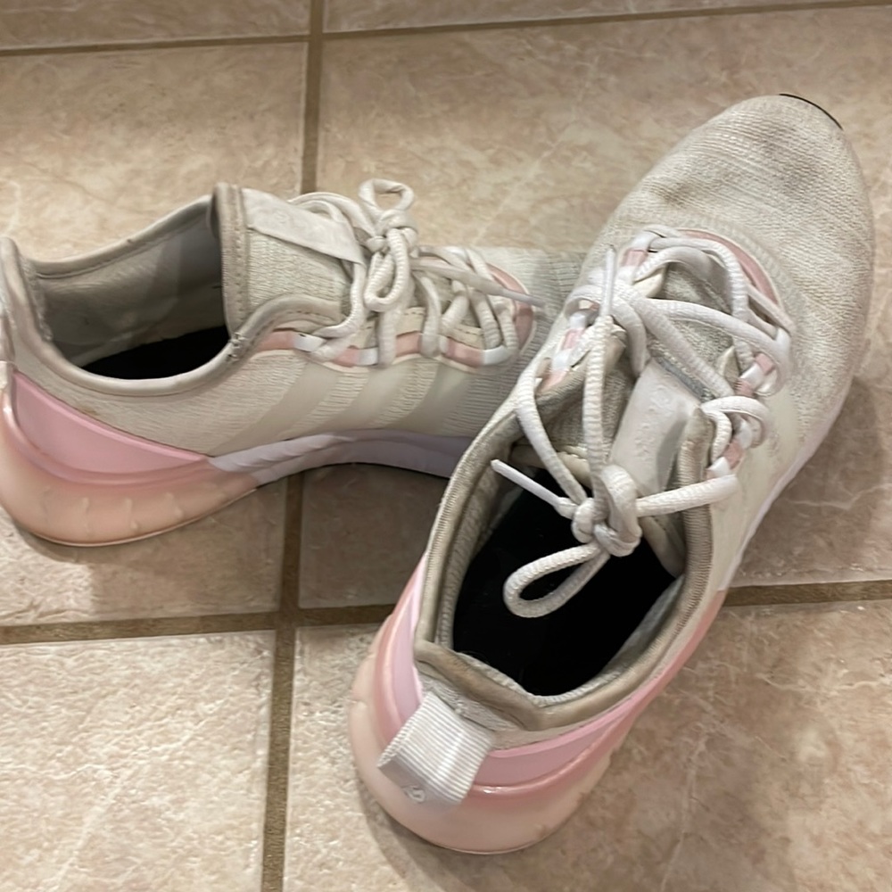 Pink and white Adidas sz 7.5